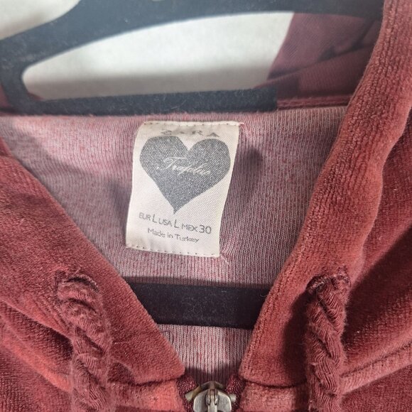 Zara full zip burgundy jacket size - Picture 4 of 5